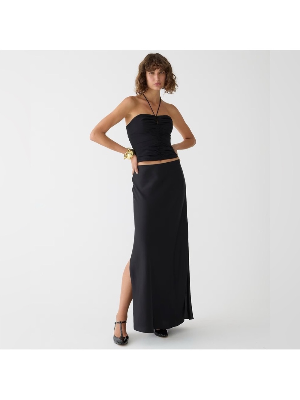 J.Crew Gwyneth Black slip skirt - Elegant Women’s Long Skirt